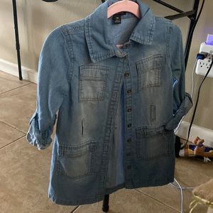 Jeans dress / buttoned jeans blouse